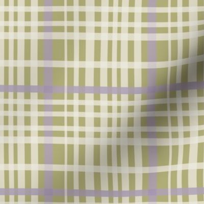 plaid / Lilac, green and cream