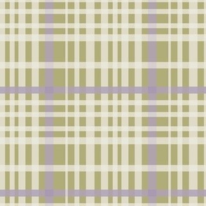 plaid / Lilac, green and cream