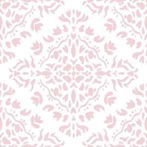 Decorative Diamond Medallions - Pink on White, Large