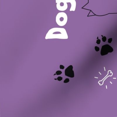 Dog rules teatowel wall hanging violet