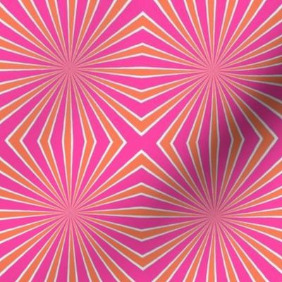 Hot pink, white and marigold abstract