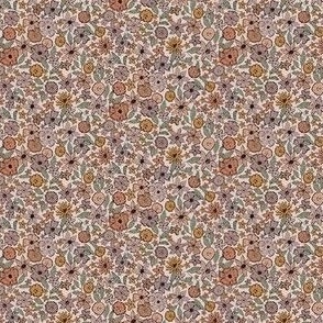 Micro Bohemian Flowers brown floral halfdrop