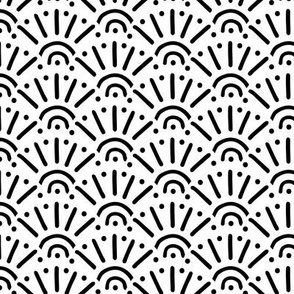 Moroccan style boho abstract sunshine design sweet abstract nursery texture monochrome black and white
