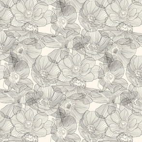 Anemones Line art I 12 I Black on Off white