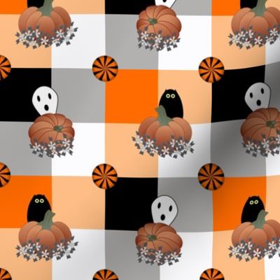 Gingham - Halloween - Pumpkins - Ghosts - Owls