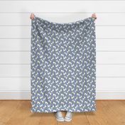 Trotting Russell Terriers and paw prints - faux denim