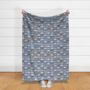 Trotting Rat terrier border - faux denim