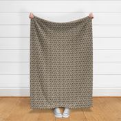 Tiny Trotting tailed Entlebucher mountain dog and paw prints - faux linen