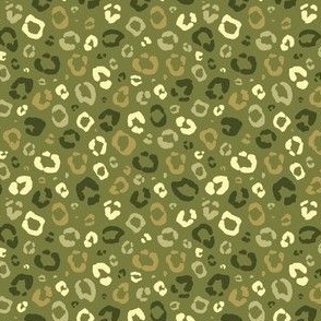 Ditsy leopard print (colorful greens)
