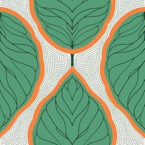 Scandinavian leaf - green - medium