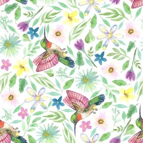 Hummingbirds | Watercolor | yard width