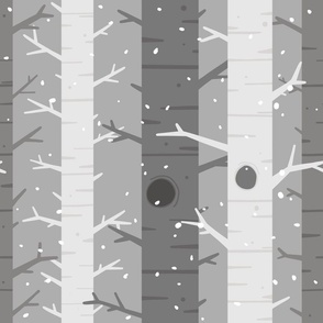 snowfall among the trees