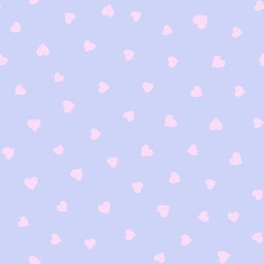 Pink hearts on blue