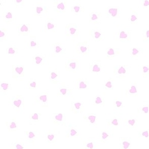 Pink hearts on white