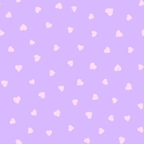 Pink hearts on purple