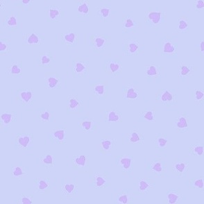 Lilac hearts on blue 