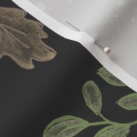  Dark Botanical Leaves - Wallpaper Scale