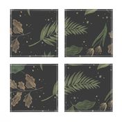  Dark Botanical Leaves - Wallpaper Scale