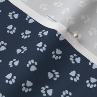 Fog Navy kitty cat paw prints coordinate