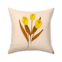 Fall Florals - Large - Simple Yellow Flowers on Peach