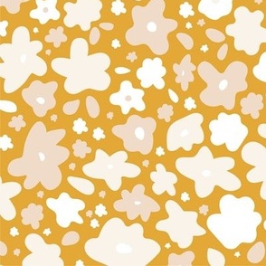 Terrazzo Ditsy Flower - Mustard, Medium