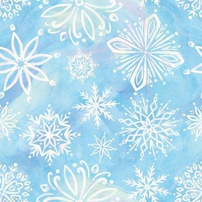 Iridescent Snowflakes - Blue