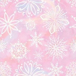 Iridescent Snowflakes - Pink