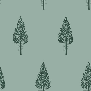 Mountain Pine in Sage and Spruce Green x Large
