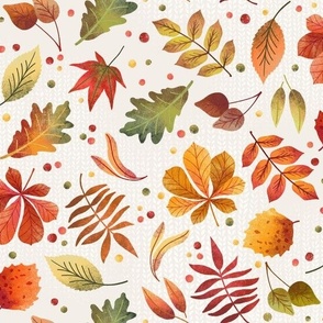Autumn Vibes Leaves - Cream