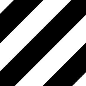 Bold Memphis Diagonal Lines Black and White Jumbo