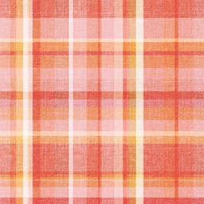 Pink Orange Textured Blanket Plaid