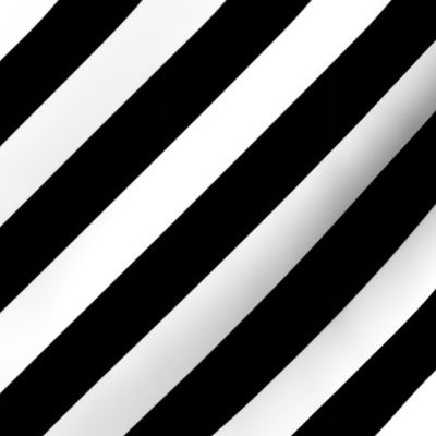 Bold Memphis Diagonal Lines Black and White