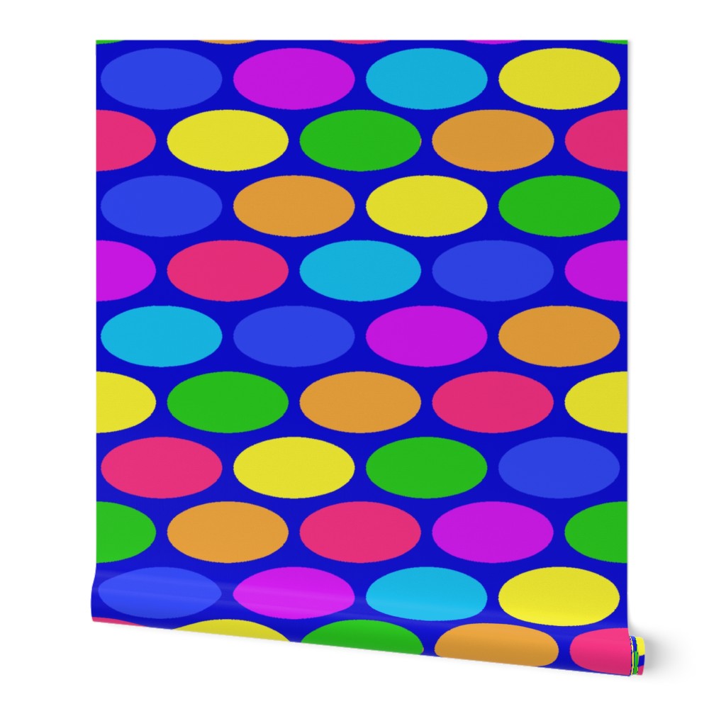 Jellybean Polka Dots on Blue