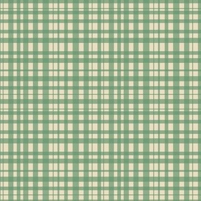 Plaid / Green on cream