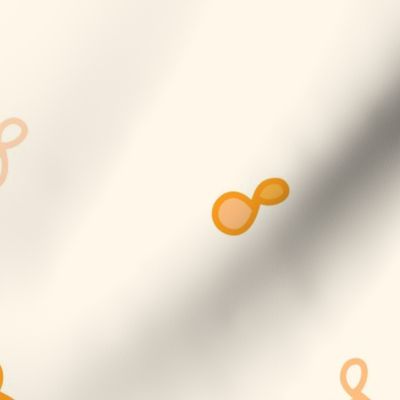 Jumbo Scale - Orange Tangerine Ombre Gradient - Loosely Scattered Hybrid Paisley or Figure 8 Loops