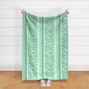 Jumbo Scale - Forest Mint Green Ombre - Loopy Stripes with Hybrid Paisley or Figure 8 Loops