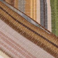 Southwest Serape Stripe - Faux Mexican Jerga Blanket in muted pink, rust, golden and gray tones