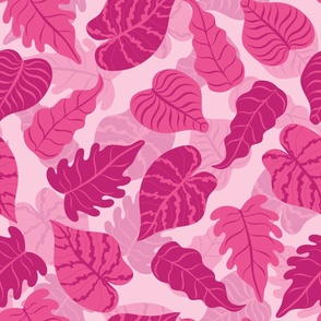 Pink tropical leaves