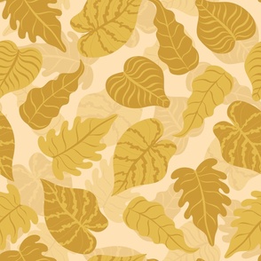 Gold tropical leaves