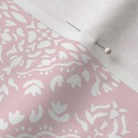 Decorative Diamond Medallions - White on Pink