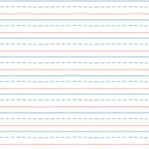  TINY LINES Hand drawn Lined School Classroom Writing Paper Kindergarten Pink and Blue 