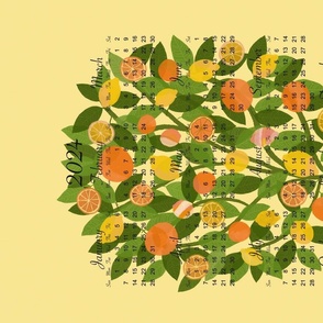 2024 Calendar - Abundance of Joy - Citrus Tea Towel 