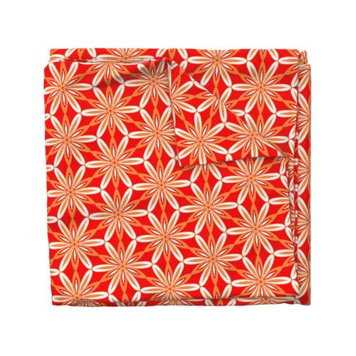 Mindy white daisy orange vermilion  trending current table runner tablecloth napkin placemat dining pillow duvet cover throw blanket curtain drape upholstery cushion duvet cover clothing shirt wallpaper fabric living home decor 