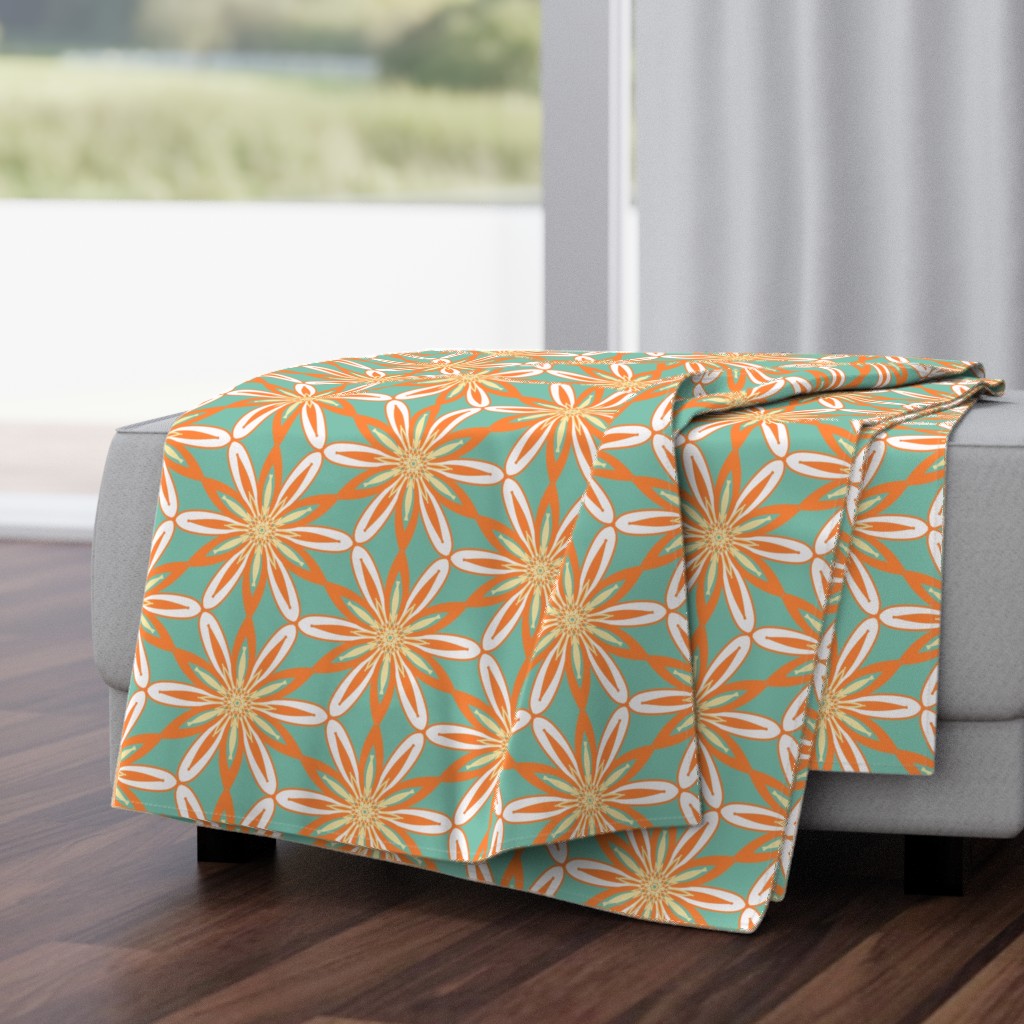 Jennifer  white daisy orange jade  trending current table runner tablecloth napkin placemat dining pillow duvet cover throw blanket curtain drape upholstery cushion duvet cover clothing shirt wallpaper fabric living home decor 