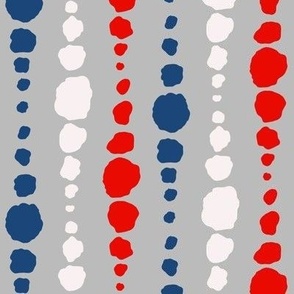 Wall Hanging / tea towel in red,white and  blue on a grey background - patriotic, 4th July, Independence Day,