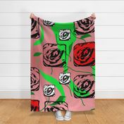 Red Pink and White Square Roses