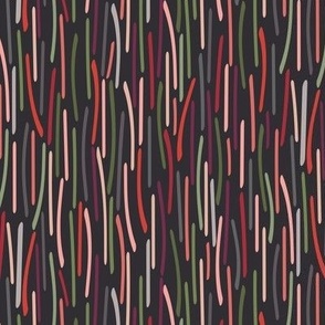353 - Pick up sticks in tones of orange, green and charcoal - 100 pattern project: medium scale for fall inspired patchwork quilts, kids apparel, bag making and lampshades