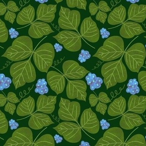kudzu - green on green with blue flowers