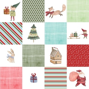 6 inch square christmas patchwork