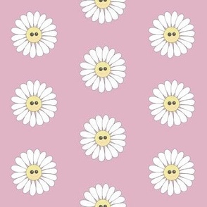Silly Smiley daisies on dusky pink
